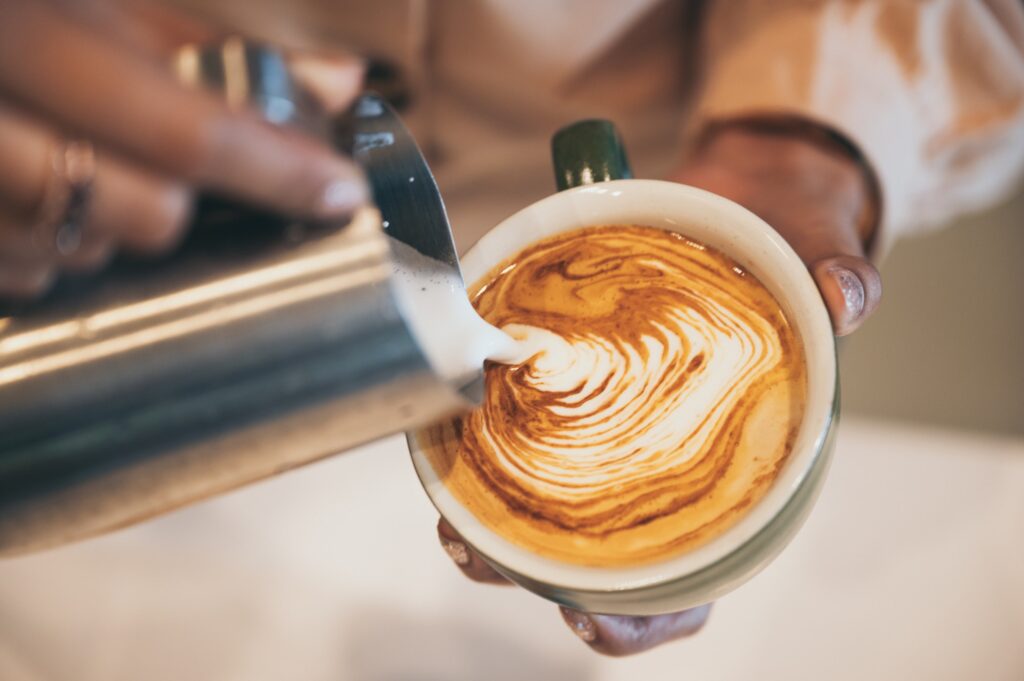 coffee latte art, coffee cup